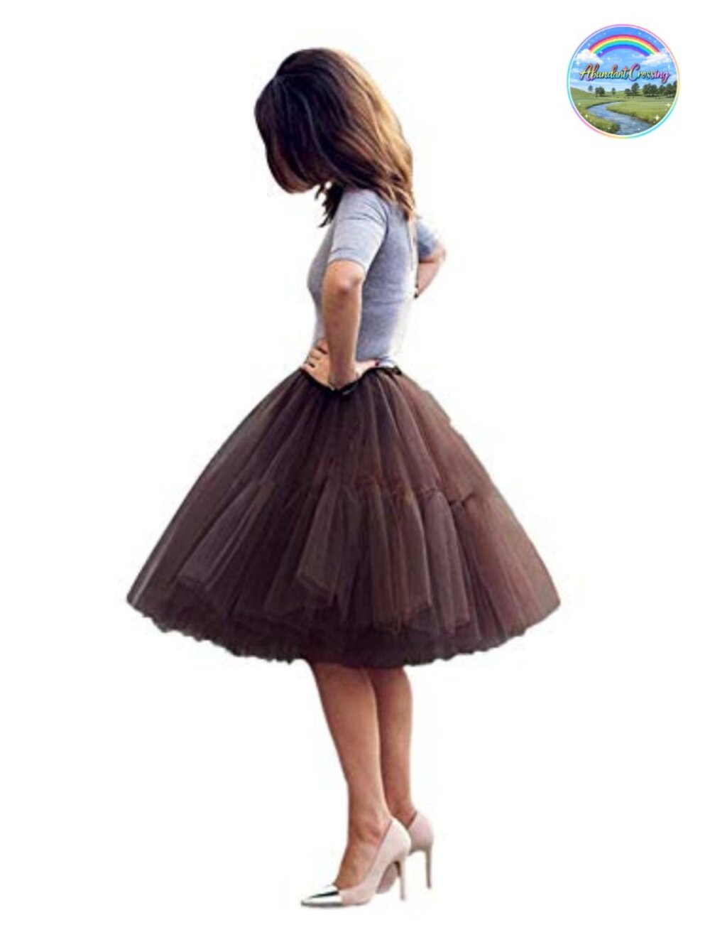 Women's Midi Tulle Tutu Skirt 5 Layer A-Line Party Prom